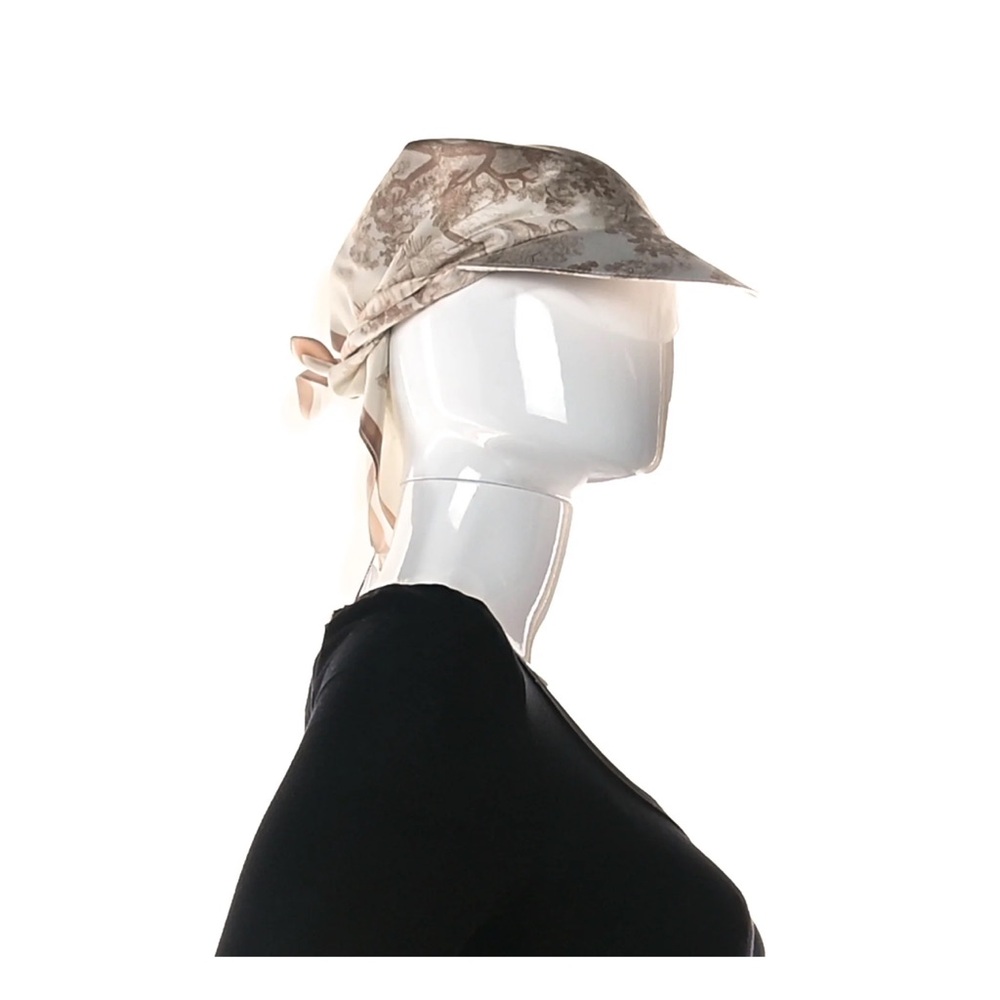 Christian Dior Toile de Jouy Silk Visor Scarf NWT